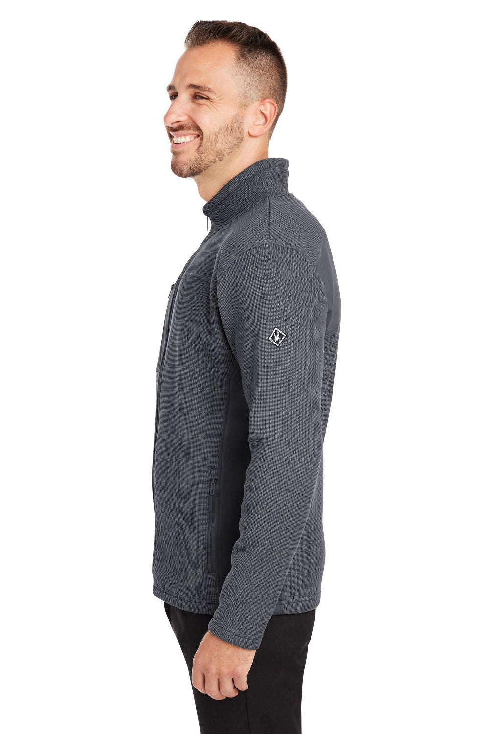 Spyder S17936 Mens Constant Canyon Full Zip Sweater Jacket Polar Grey Side