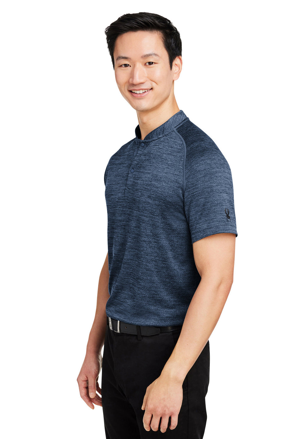 Spyder S17979 Mens Mission Blade Short Sleeve Polo Shirt Frontier Blue 3Q