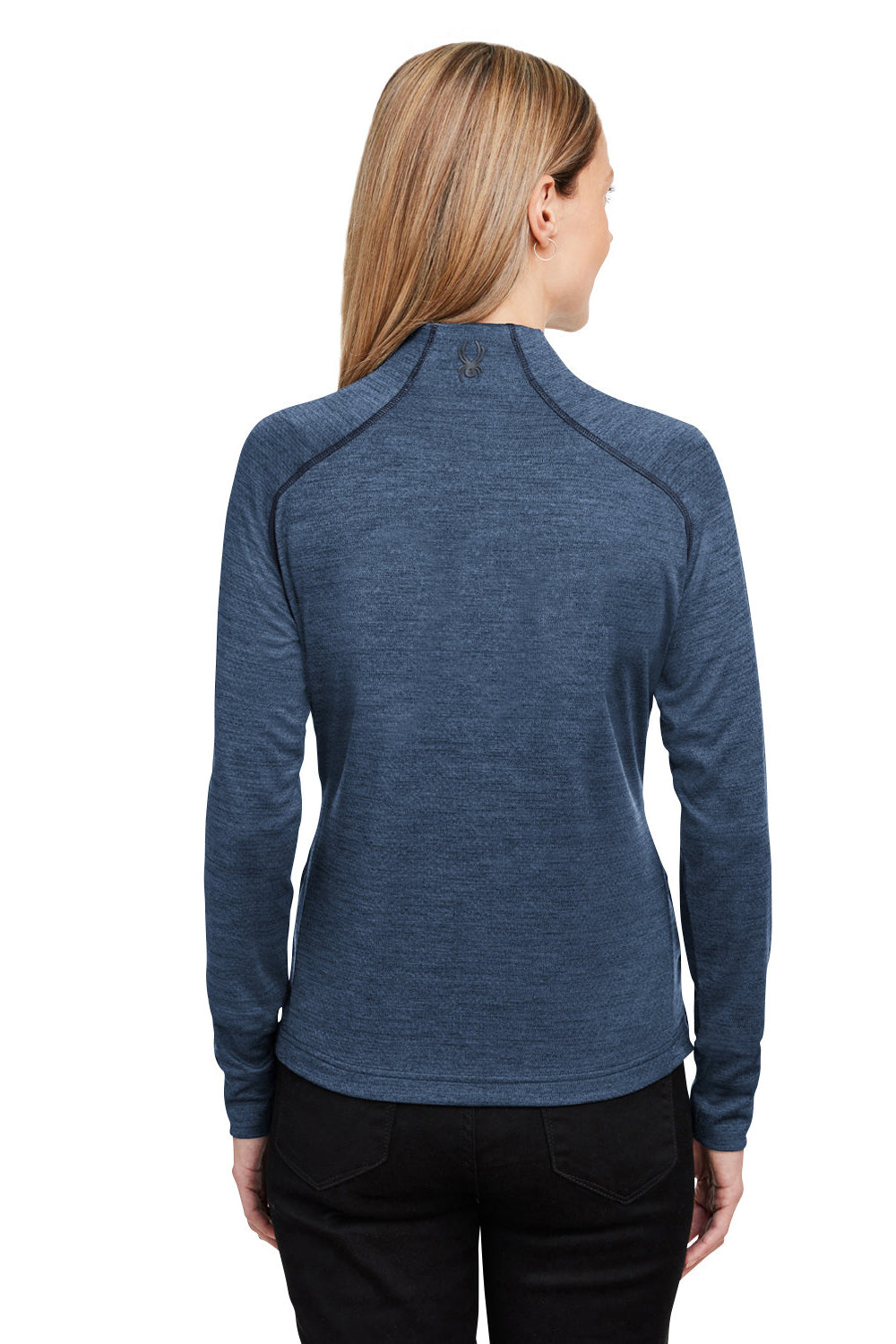 Spyder S17998 Womens Mission 1/4 Zip Sweatshirt Frontier Blue Back