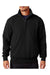 Champion S400 Mens Double Dry Eco Moisture Wicking Fleece 1/4 Zip Sweatshirt Black Front