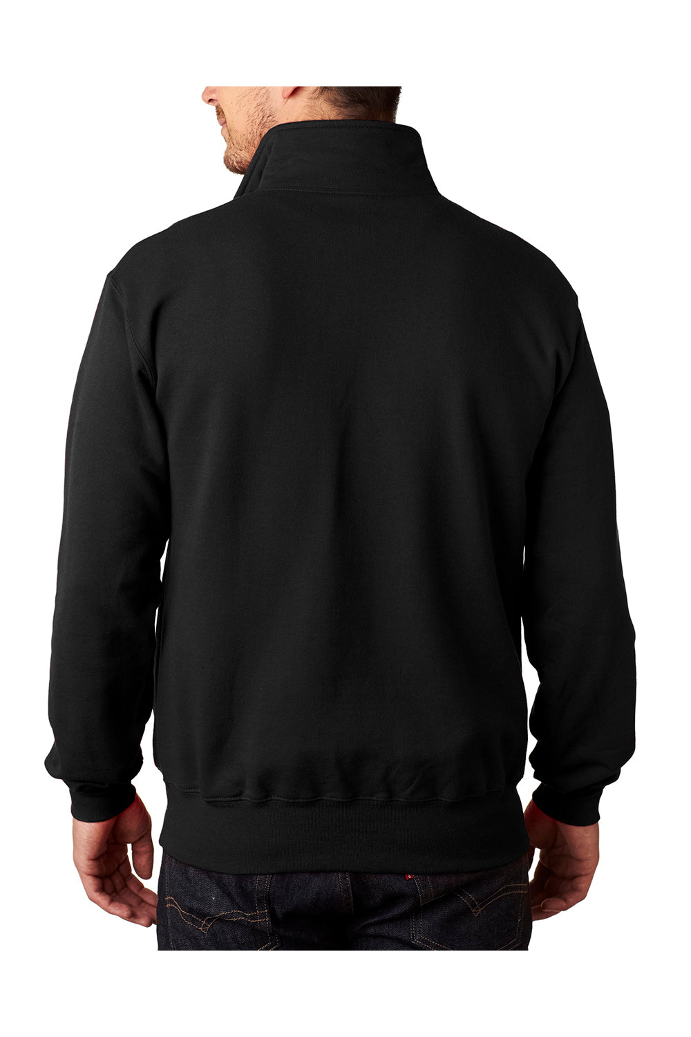 Champion S400 Mens Double Dry Eco Moisture Wicking Fleece 1/4 Zip Sweatshirt Black Back