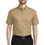 Port Authority Mens Short Sleeve Button Down Shirt w/ Pocket - Khaki