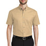 Port Authority Mens Short Sleeve Button Down Shirt w/ Pocket - Stone