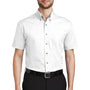 Port Authority Mens Short Sleeve Button Down Shirt w/ Pocket - White - Closeout