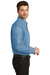 Port Authority S600 Mens Denim Long Sleeve Button Down Shirt w/ Pocket Faded Blue Side