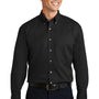 Port Authority Mens Long Sleeve Button Down Shirt w/ Pocket - Black