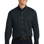 Port Authority Mens Long Sleeve Button Down Shirt w/ Pocket - Classic Navy Blue