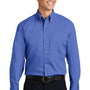 Port Authority Mens Long Sleeve Button Down Shirt w/ Pocket - Faded Blue - Closeout