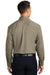 Port Authority S600T Mens Long Sleeve Button Down Shirt w/ Pocket Khaki Brown Back