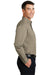 Port Authority S600T Mens Long Sleeve Button Down Shirt w/ Pocket Khaki Brown Side