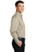 Port Authority S600T Mens Long Sleeve Button Down Shirt w/ Pocket Stone Brown Side