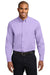 Port Authority S608/TLS608/S608ES Mens Easy Care Wrinkle Resistant Long Sleeve Button Down Shirt w/ Pocket Bright Lavender Purple Front