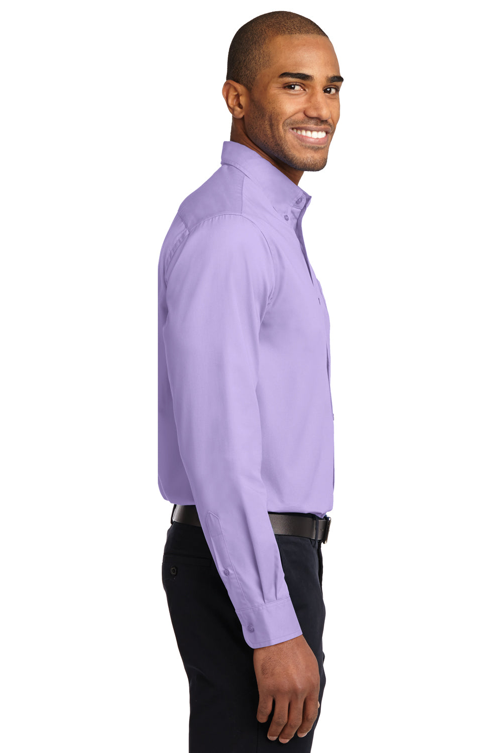 Port Authority S608/TLS608/S608ES Mens Easy Care Wrinkle Resistant Long Sleeve Button Down Shirt w/ Pocket Bright Lavender Purple Side