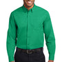 Port Authority Mens Easy Care Wrinkle Resistant Long Sleeve Button Down Shirt w/ Pocket - Court Green