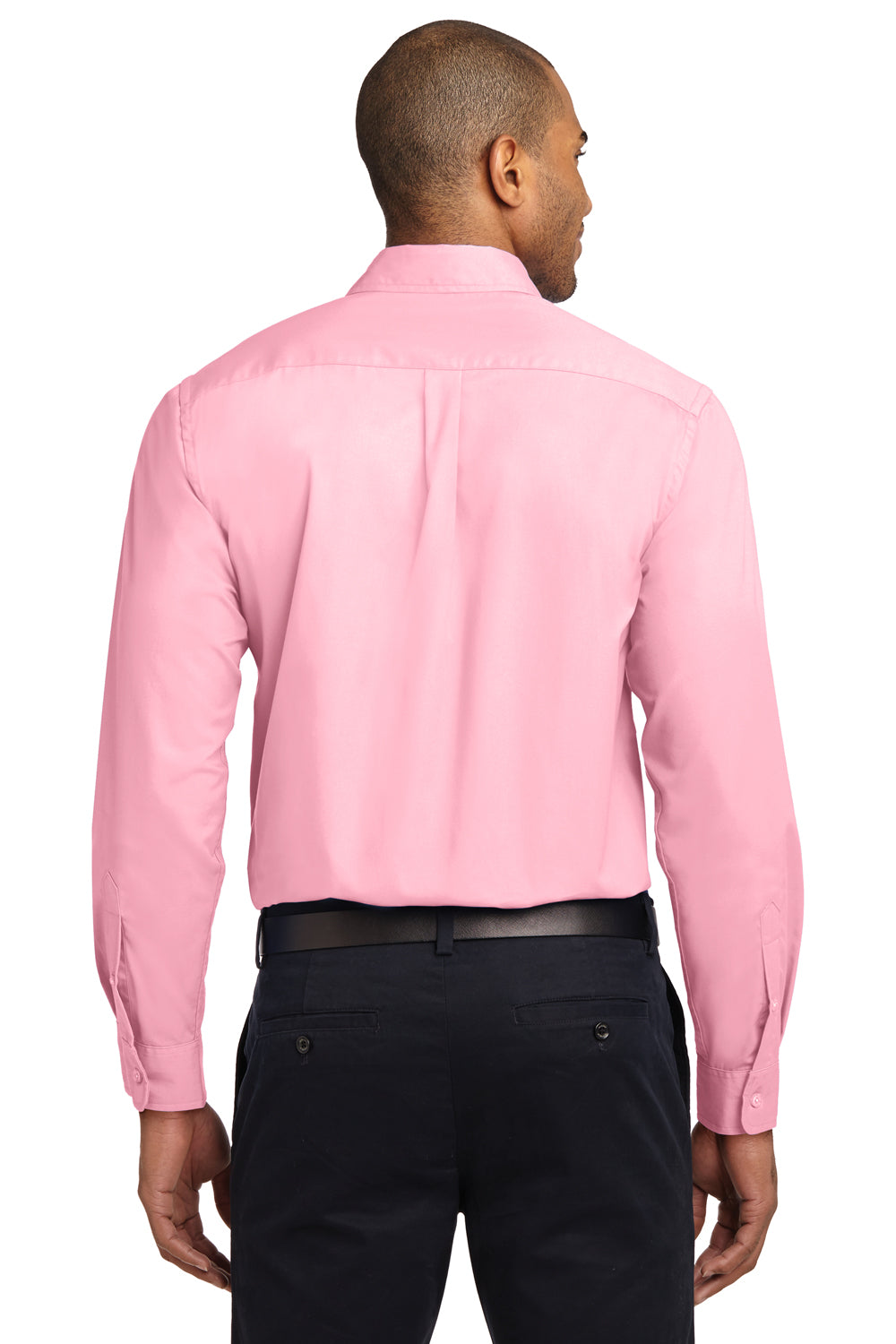 Port Authority S608/TLS608/S608ES Mens Easy Care Wrinkle Resistant Long Sleeve Button Down Shirt w/ Pocket Light Pink Back