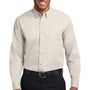 Port Authority Mens Easy Care Wrinkle Resistant Long Sleeve Button Down Shirt w/ Pocket - Light Stone