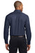 Port Authority S608/TLS608/S608ES Mens Easy Care Wrinkle Resistant Long Sleeve Button Down Shirt w/ Pocket Navy Blue Back