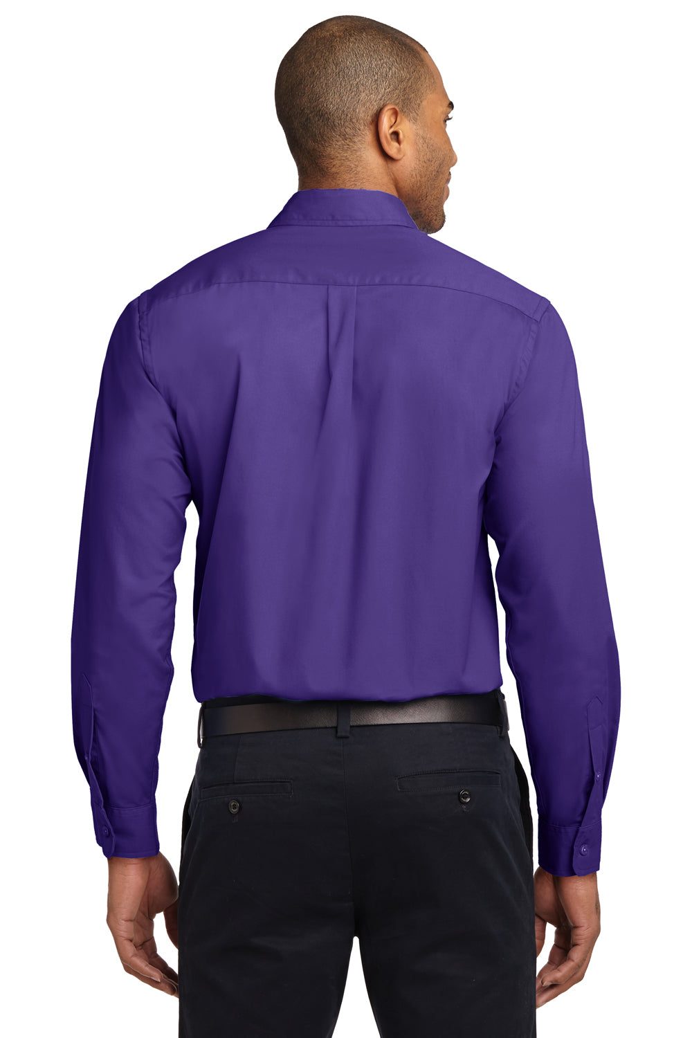 Port Authority S608/TLS608/S608ES Mens Easy Care Wrinkle Resistant Long Sleeve Button Down Shirt w/ Pocket Purple Back