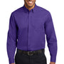 Port Authority Mens Easy Care Wrinkle Resistant Long Sleeve Button Down Shirt w/ Pocket - Purple