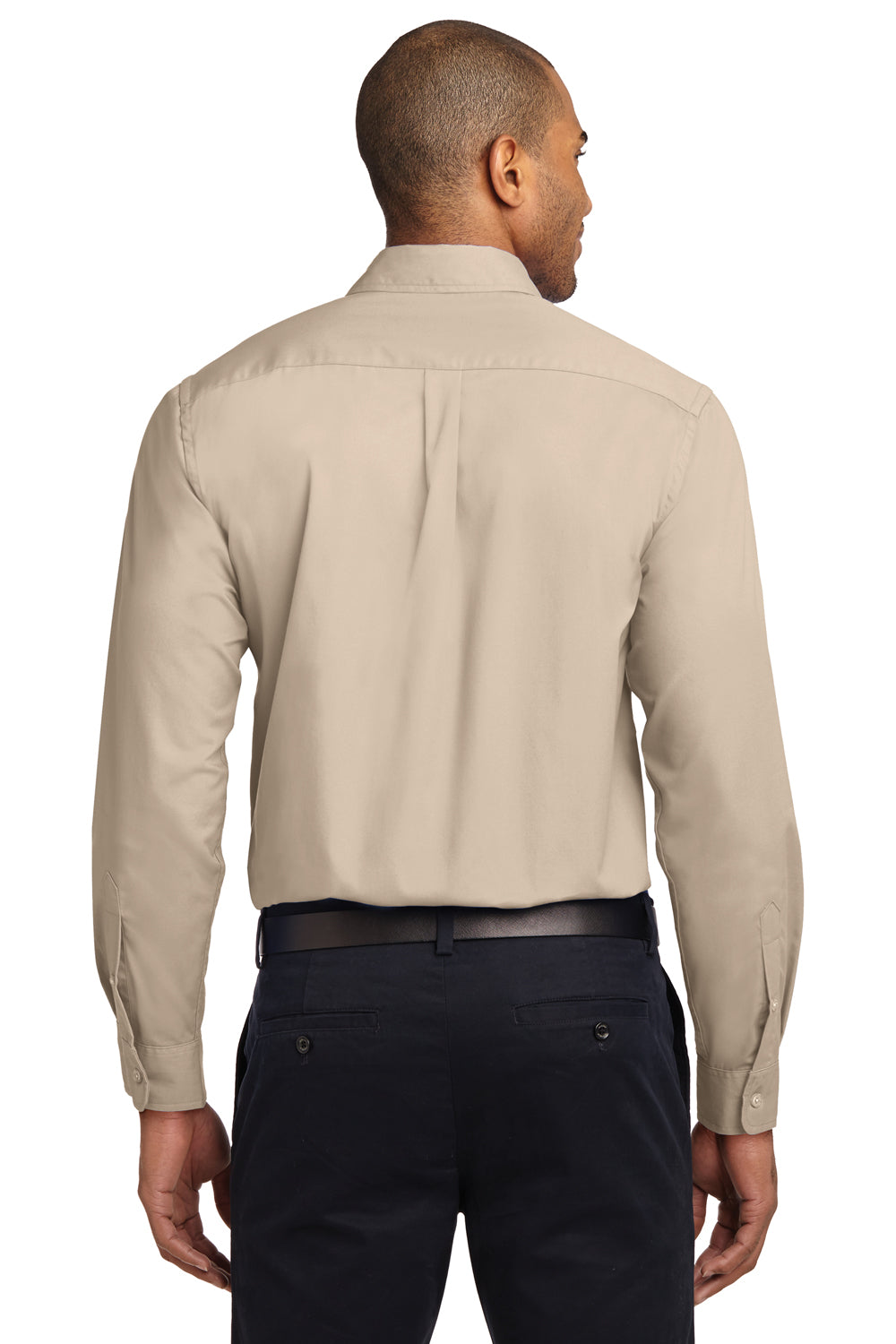 Port Authority S608/TLS608/S608ES Mens Easy Care Wrinkle Resistant Long Sleeve Button Down Shirt w/ Pocket Stone Back