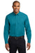 Port Authority S608/TLS608/S608ES Mens Easy Care Wrinkle Resistant Long Sleeve Button Down Shirt w/ Pocket Teal Green Front