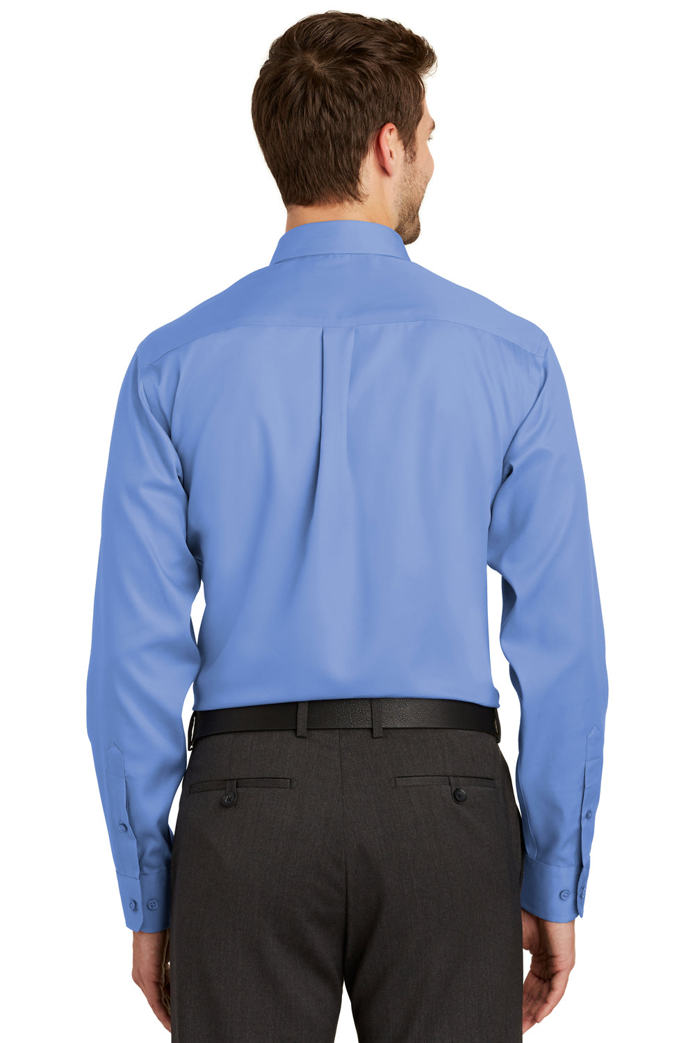 Port Authority S638 Mens Wrinkle Resistant Long Sleeve Button Down Shirt w/ Pocket Ultramarine Blue Back
