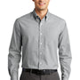 Port Authority Mens Easy Care Wrinkle Resistant Long Sleeve Button Down Shirt w/ Pocket - Charcoal Grey