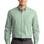 Port Authority Mens Easy Care Wrinkle Resistant Long Sleeve Button Down Shirt w/ Pocket - Green - Closeout
