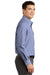 Port Authority S639 Mens Easy Care Wrinkle Resistant Long Sleeve Button Down Shirt w/ Pocket Navy Blue Side