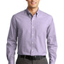 Port Authority Mens Easy Care Wrinkle Resistant Long Sleeve Button Down Shirt w/ Pocket - Purple - Closeout