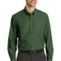 Port Authority Mens Easy Care Wrinkle Resistant Long Sleeve Button Down Shirt w/ Pocket - Dark Cactus Green - Closeout