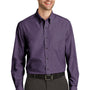 Port Authority Mens Easy Care Wrinkle Resistant Long Sleeve Button Down Shirt w/ Pocket - Grape Harvest Purple - Closeout