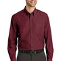 Port Authority Mens Easy Care Wrinkle Resistant Long Sleeve Button Down Shirt w/ Pocket - Red Oxide - Closeout