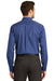 Port Authority S642 Mens Easy Care Wrinkle Resistant Long Sleeve Button Down Shirt w/ Pocket Navy Blue/White Back