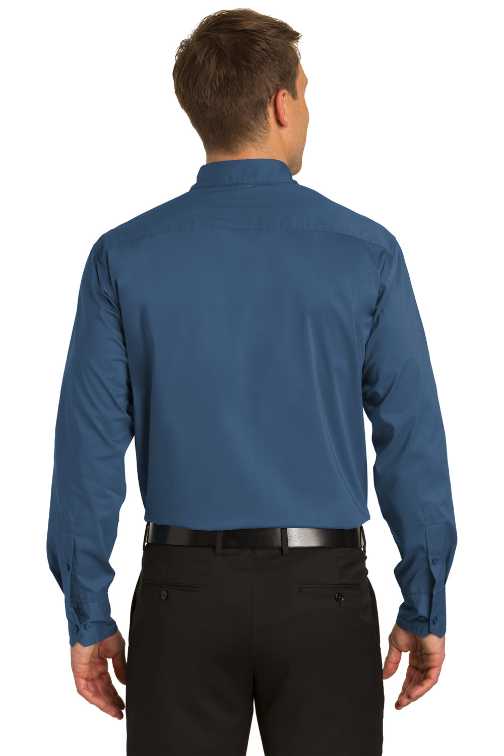 Port Authority S646 Mens Long Sleeve Button Down Shirt Moonlight Blue Back