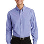 Port Authority Mens Easy Care Wrinkle Resistant Long Sleeve Button Down Shirt w/ Pocket - Blue/Purple