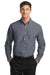 Port Authority S658 Mens SuperPro Oxford Wrinkle Resistant Long Sleeve Button Down Shirt w/ Pocket Black Front