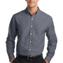 Port Authority Mens SuperPro Oxford Wrinkle Resistant Long Sleeve Button Down Shirt w/ Pocket - Black