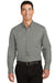 Port Authority S663 Mens SuperPro Wrinkle Resistant Long Sleeve Button Down Shirt w/ Pocket Monument Grey Front