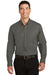Port Authority S663 Mens SuperPro Wrinkle Resistant Long Sleeve Button Down Shirt w/ Pocket Sterling Grey Front