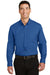 Port Authority S663 Mens SuperPro Wrinkle Resistant Long Sleeve Button Down Shirt w/ Pocket Royal Blue Front