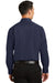 Port Authority S663 Mens SuperPro Wrinkle Resistant Long Sleeve Button Down Shirt w/ Pocket Navy Blue Back