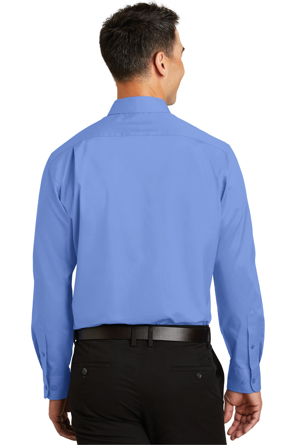 Port Authority S663 Mens SuperPro Wrinkle Resistant Long Sleeve Button Down Shirt w/ Pocket Ultramarine Blue Back