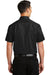 Port Authority S664 Mens SuperPro Wrinkle Resistant Short Sleeve Button Down Shirt w/ Pocket Black Back