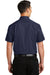 Port Authority S664 Mens SuperPro Wrinkle Resistant Short Sleeve Button Down Shirt w/ Pocket Navy Blue Back