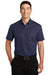 Port Authority S664 Mens SuperPro Wrinkle Resistant Short Sleeve Button Down Shirt w/ Pocket Navy Blue Front