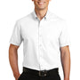 Port Authority Mens SuperPro Wrinkle Resistant Short Sleeve Button Down Shirt w/ Pocket - White