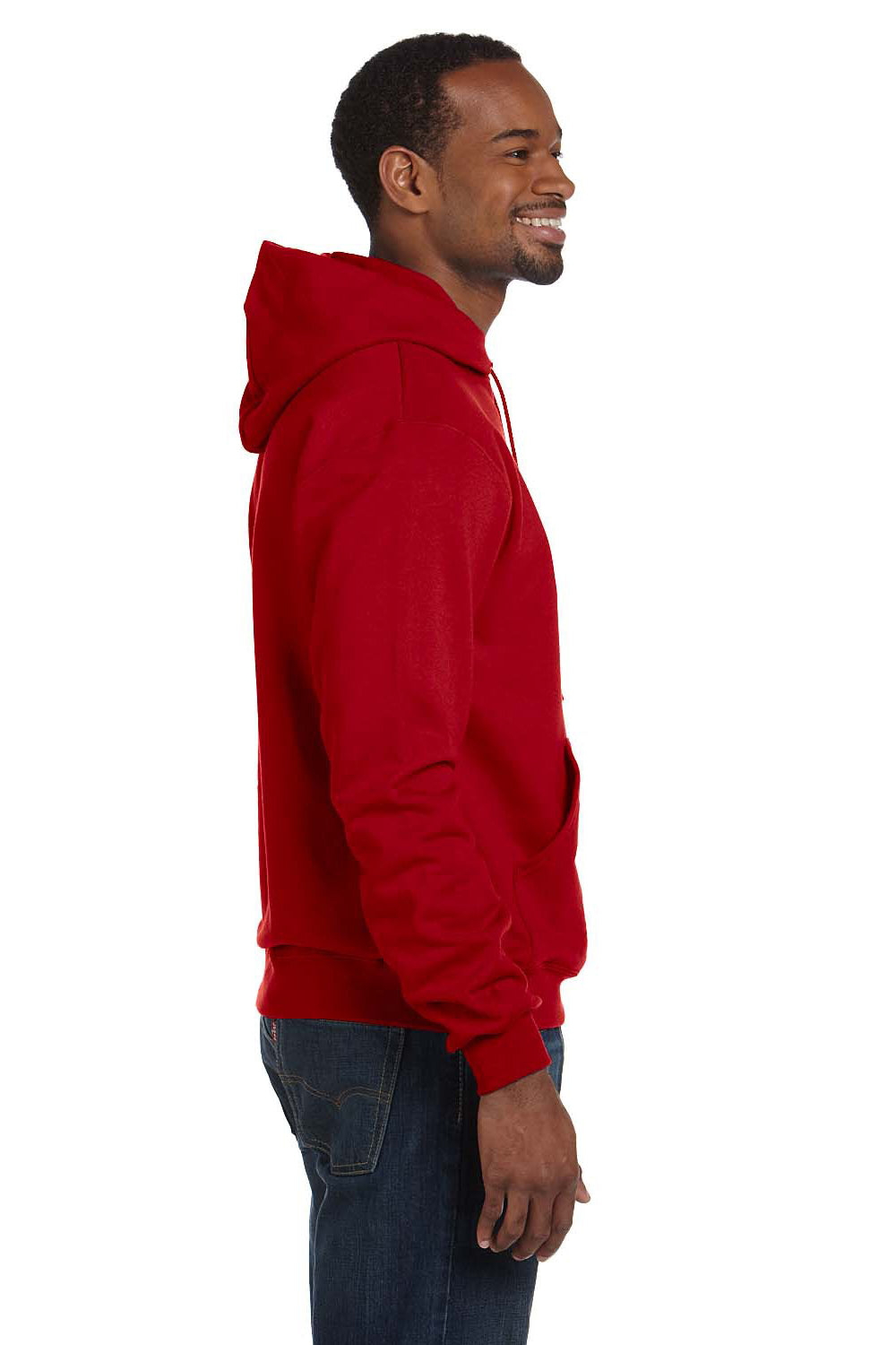 Champion S700 Mens Double Dry Eco Moisture Wicking Fleece Hooded Sweatshirt Hoodie Red Side