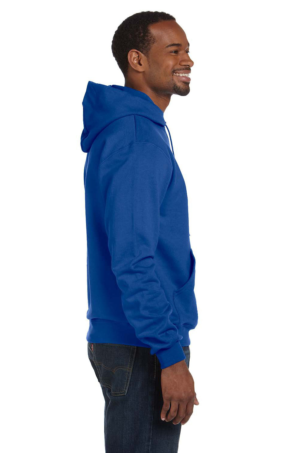 Champion S700 Mens Double Dry Eco Moisture Wicking Fleece Hooded Sweatshirt Hoodie Royal Blue Side