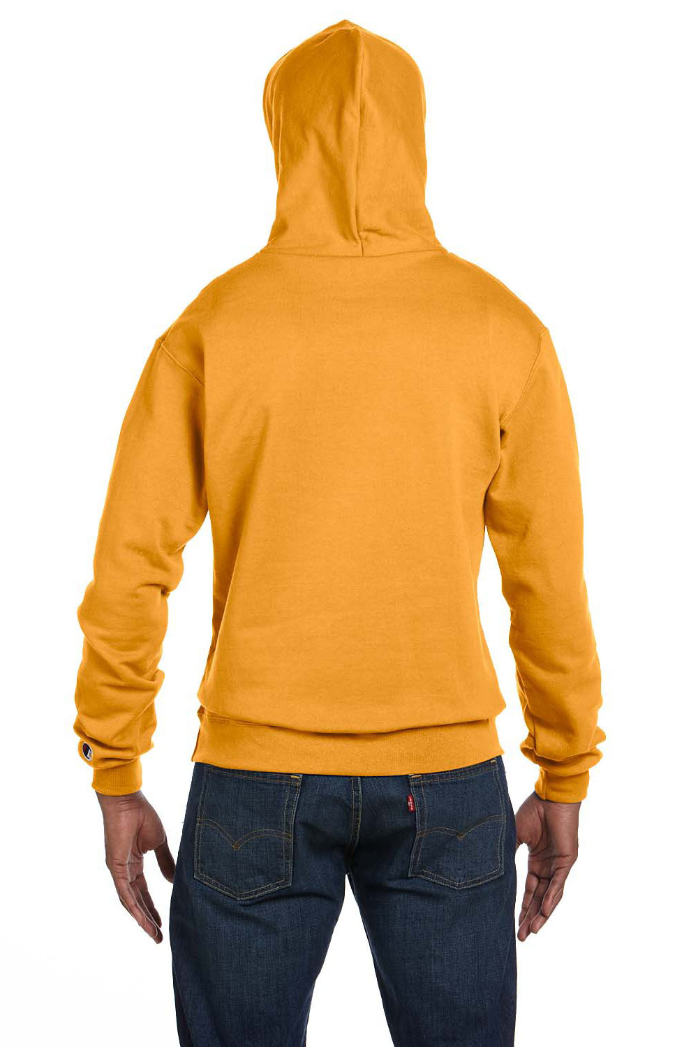 Champion S700 Mens Double Dry Eco Moisture Wicking Fleece Hooded Sweatshirt Hoodie Gold Back